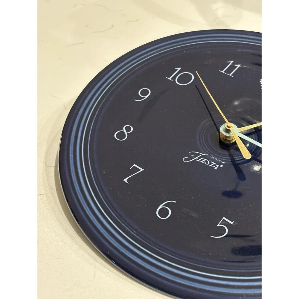 Beautiful Fiesta Cobalt Blue Plate Wall Clock Retired - Needs Mechanism.